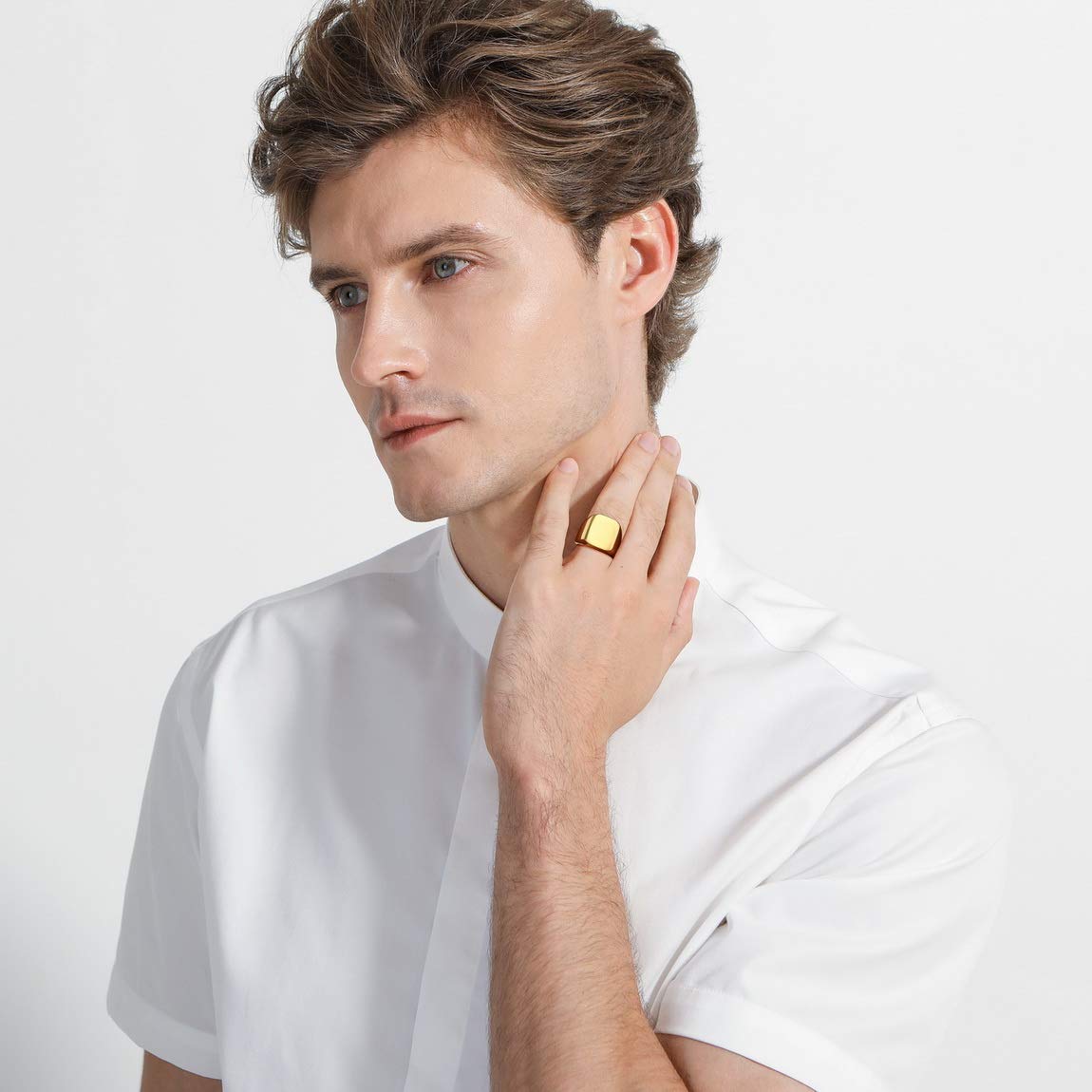 Custom Engraved Initial Monogram Signet Ring for Men & Women - Stainless Steel Personalized Jewelry with Ring Size Adjusters - Perfect for Gifts, Anniversaries & Everyday Wear