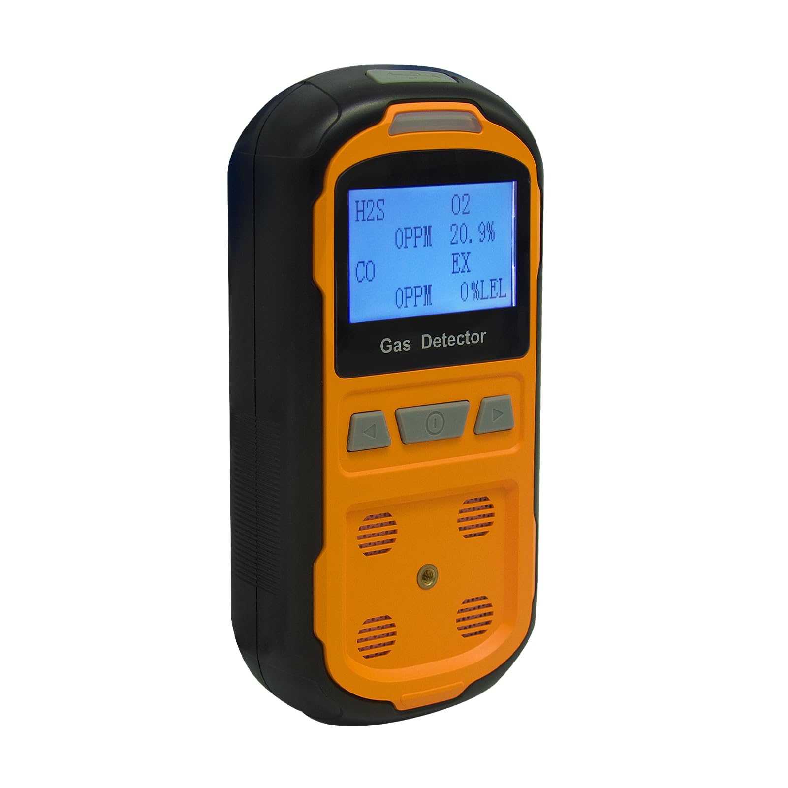 Upgraded 4 Gas Detector for H2S CO O2 - Rechargeable LCD Monitor for Industrial Safety