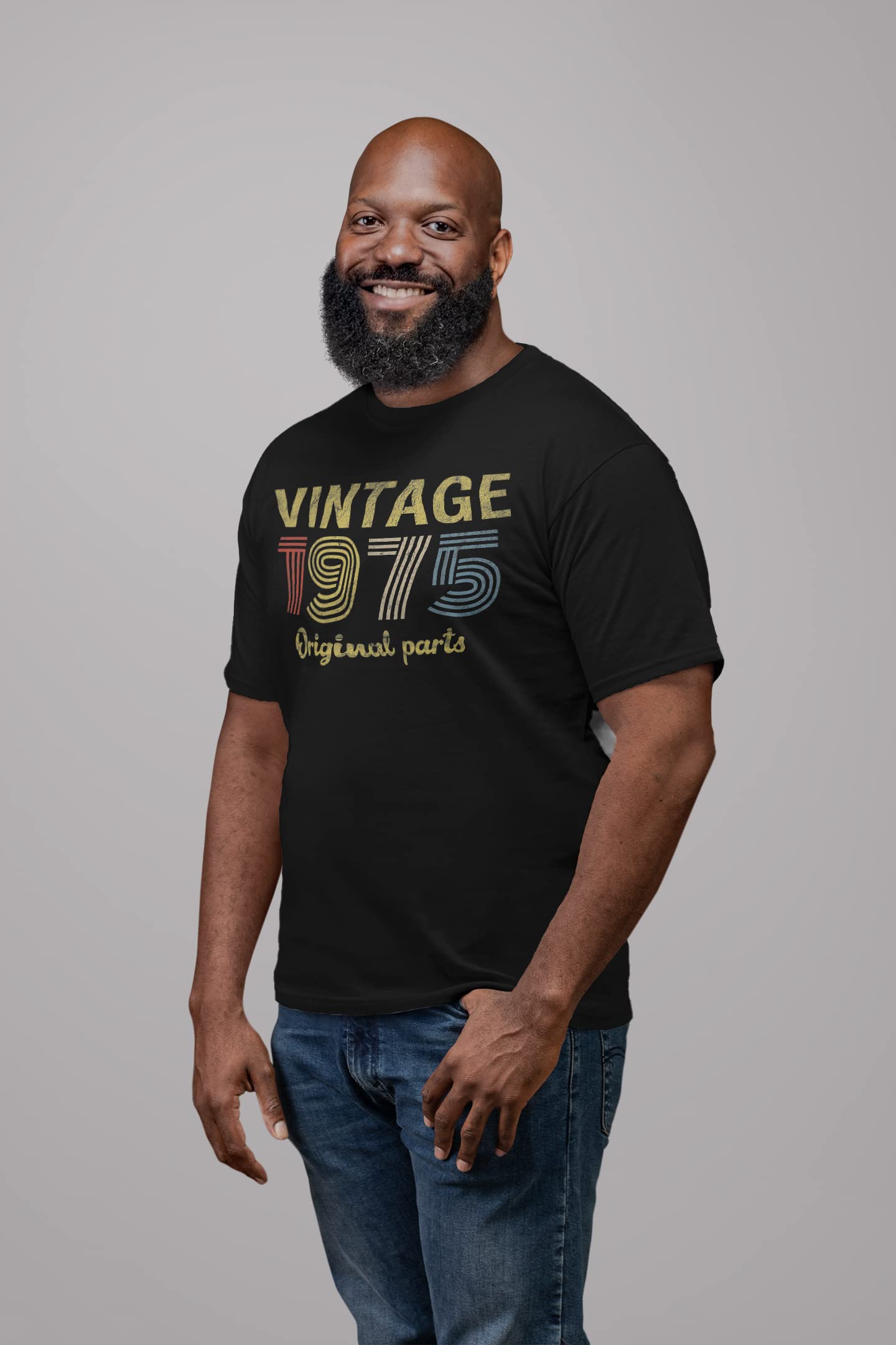 1975 Vintage Original Parts 50th Birthday Gift T-Shirt for Men - Retro 50 Year Old Birthday Present - Perfect for 50th Birthday Parties & Milestone Celebrations