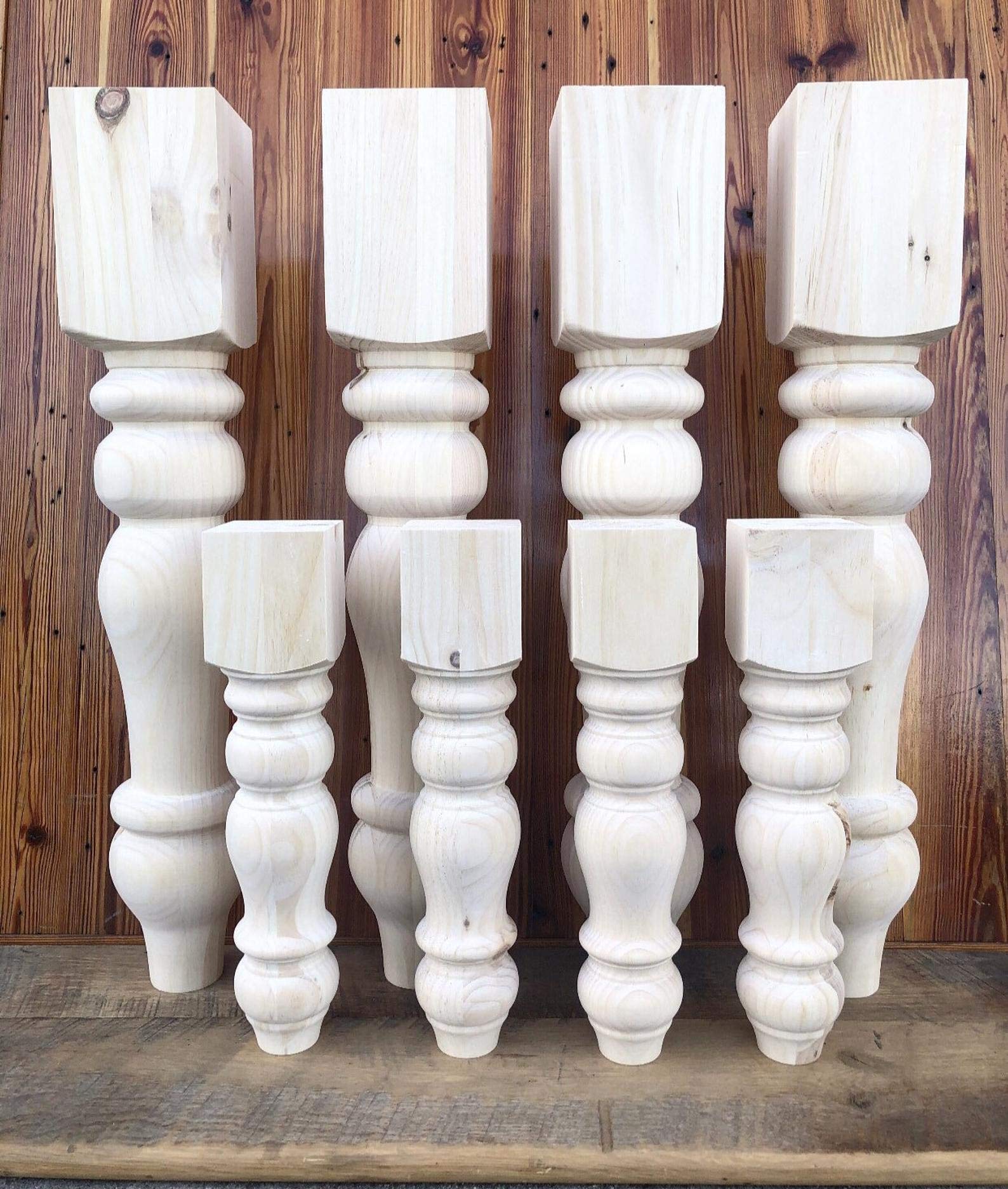 CAROLINA LEG CO. Unfinished American Pine Dining Table & Bench Legs Set of 4 - Handcrafted in North Carolina - Perfect for Farmhouse, Rustic & DIY Furniture Projects