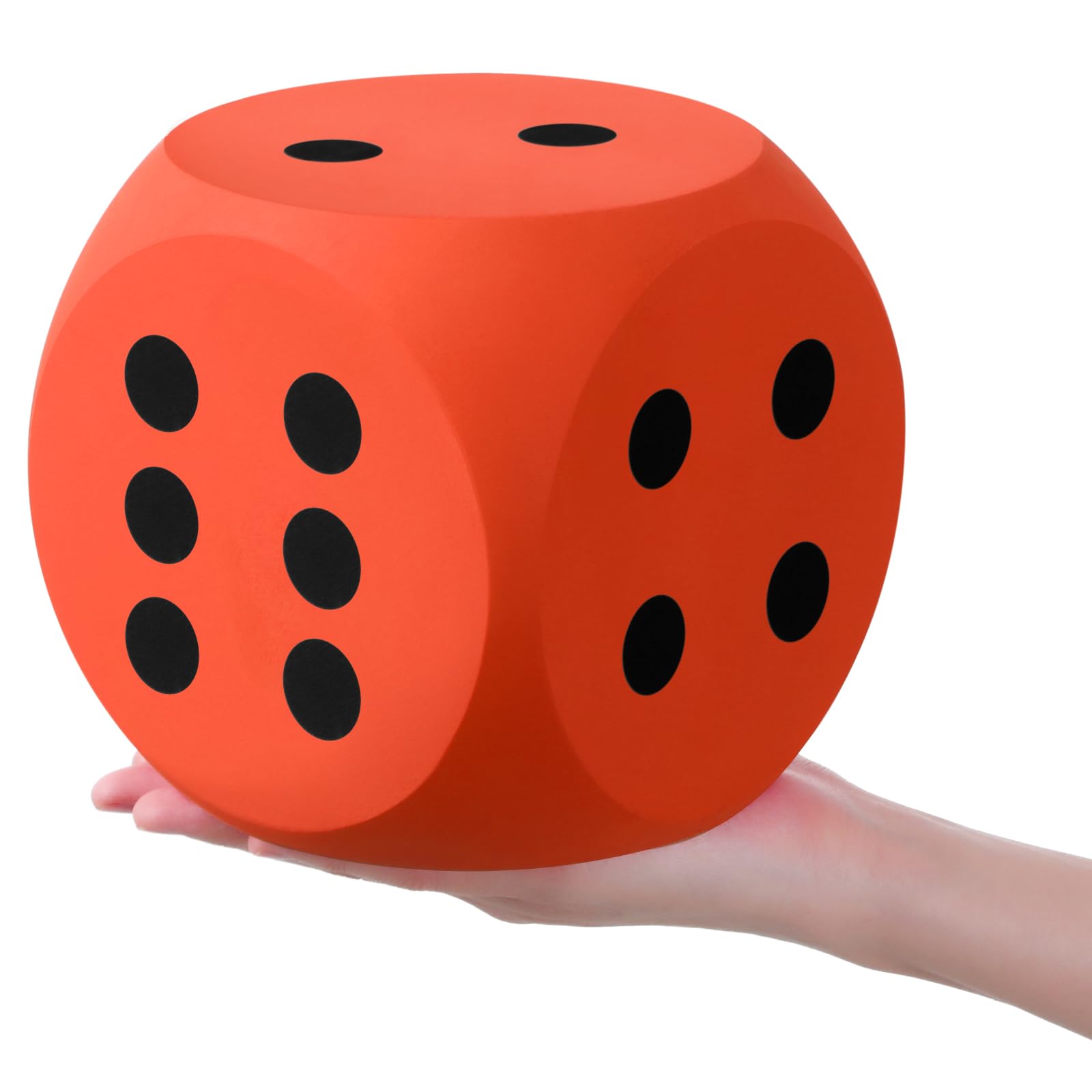 Shappy 6 Inch Large Foam Dice - Fun Educational Toy for Game Nights & Learning Activities | Soft Eva Foam Jumbo Cube, Giant Building Blocks for Kids & Adults (Orange, 1 Piece) - Perfect for Family Game Nights, Classroom Activities & Party Decorations