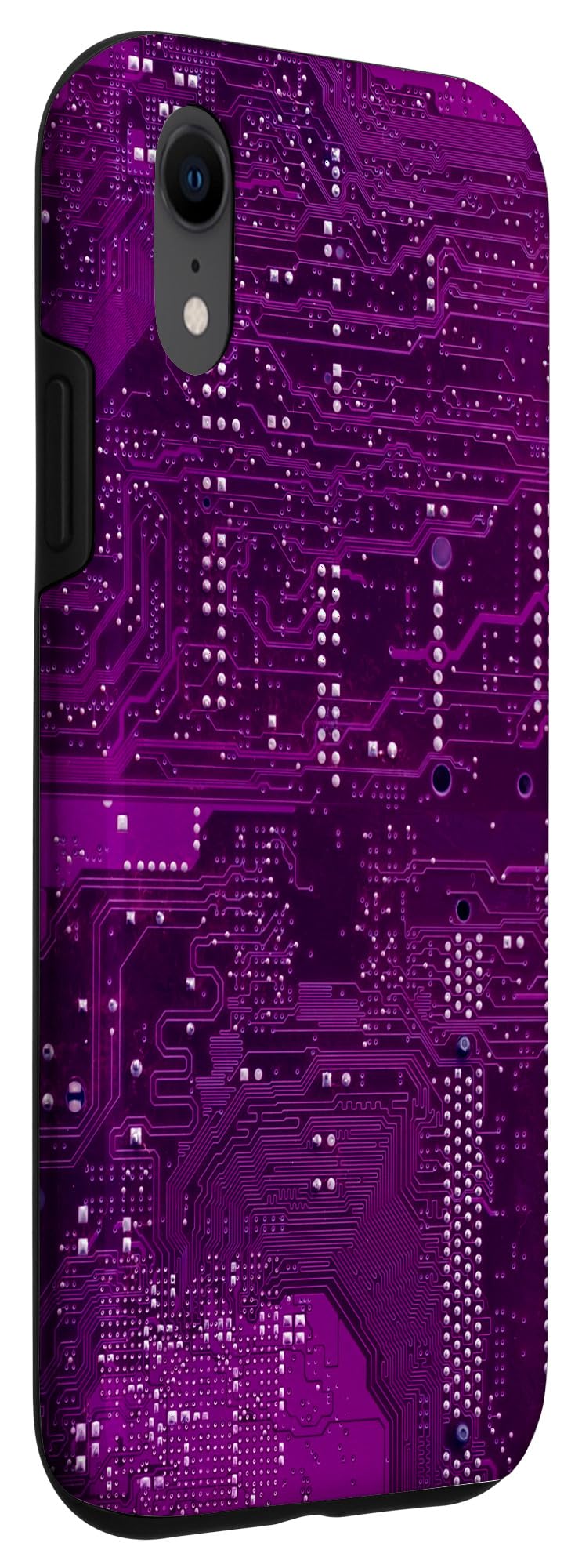 Original iPhone XR Motherboard Microchip Circuit Purple Phone Case - Durable Protective Cover for iPhone XR - Perfect for Tech Enthusiasts, Computer Engineers & IT Professionals
