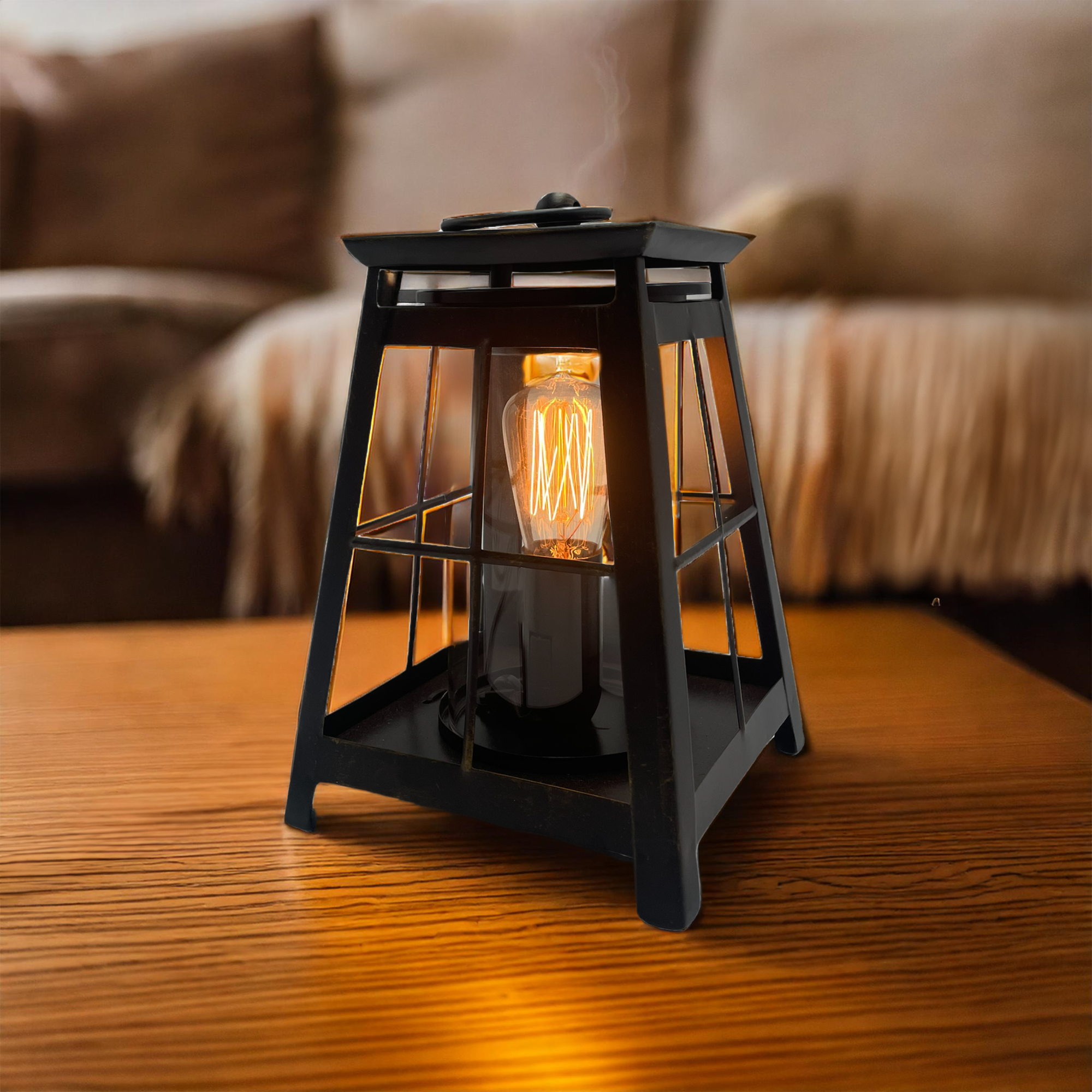 Vintage Edison Style Metal Electric Wax Warmer Lantern - Aromatherapy Wax Melter for Home, Office, Spa & Gift Giving