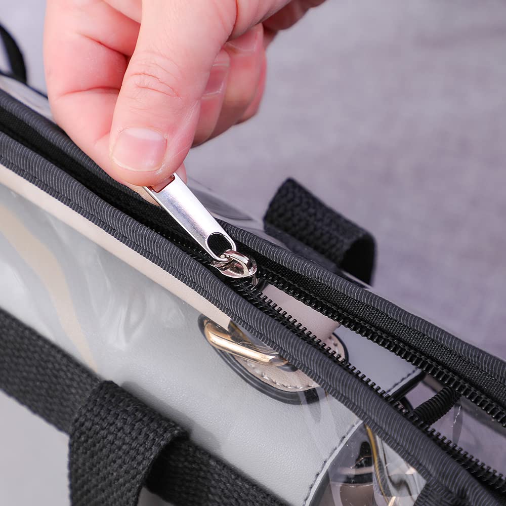 15×10×7 Inch Clear Dustproof Storage Bags with Zipper - Hanging Transparent Dust Cover Organizer for Closet, Shelf, Makeup & Clothes | Perfect for Home, Travel & Stadium Events