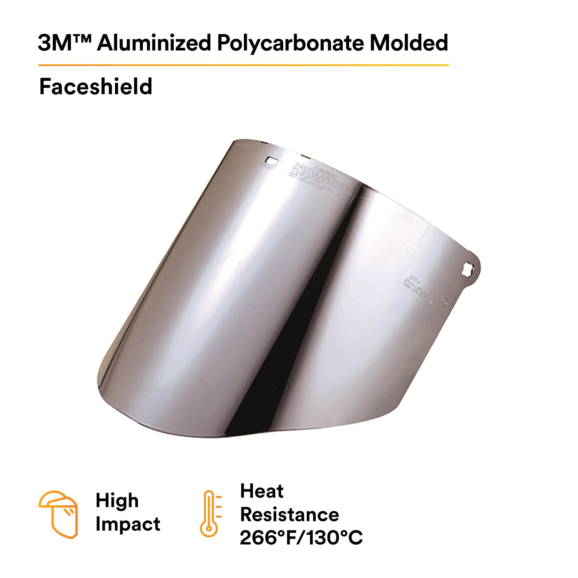 3M Aluminized Polycarbonate Clear Face Shield Window (Model 82504-00000) - Durable Safety Protection for Welding, Grinding & Industrial Work