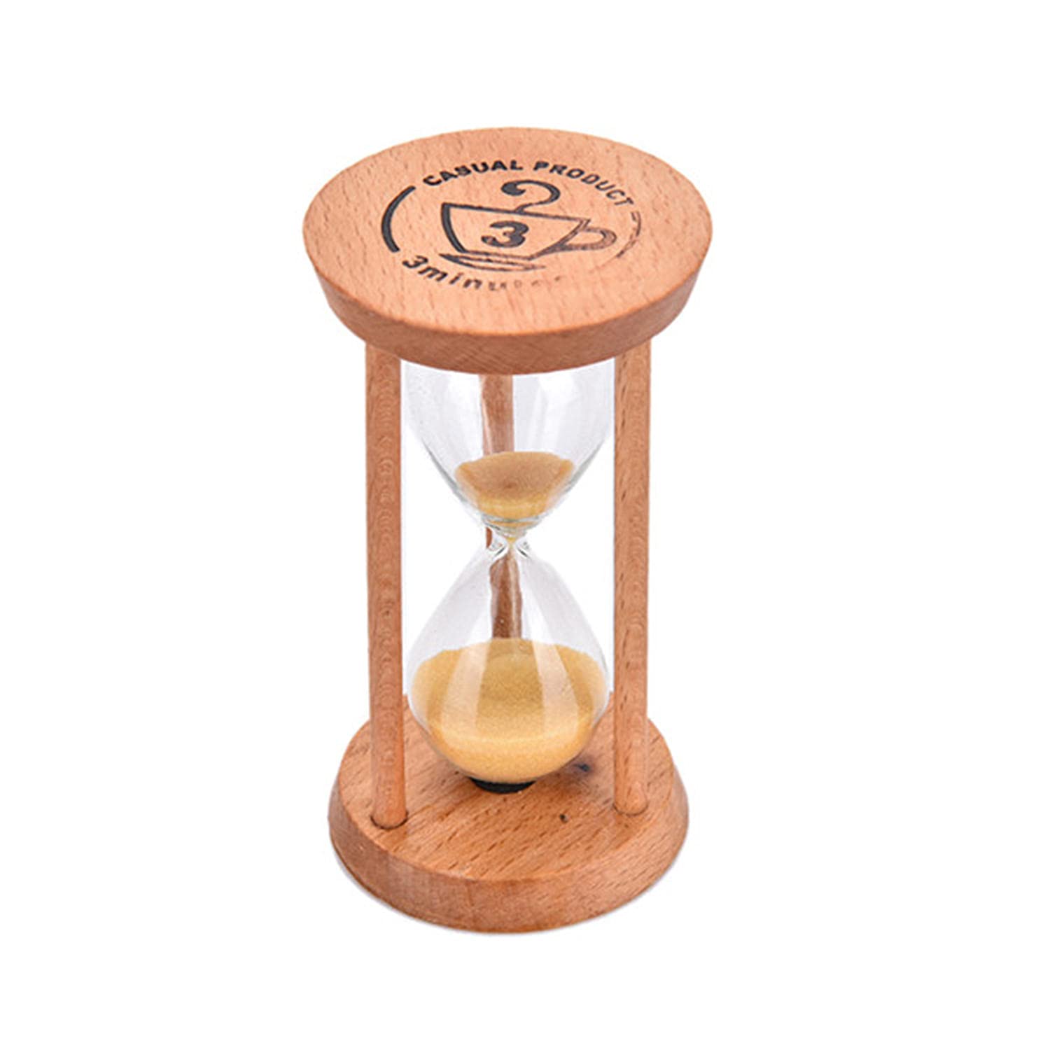 3 Minute Wooden Hourglass Timer - Classic Sand Clock for Home, Kitchen, Office Decor - Perfect Gift for Cooking, Meditation & Productivity Boost