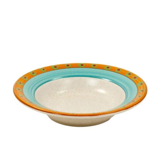 Premium Sedona Sky Rimmed Soup Bowls - 16oz Ceramic Pasta & Salad Dishes - Microwave & Dishwasher Safe - Perfect for Home Dining, Restaurants & Gifts