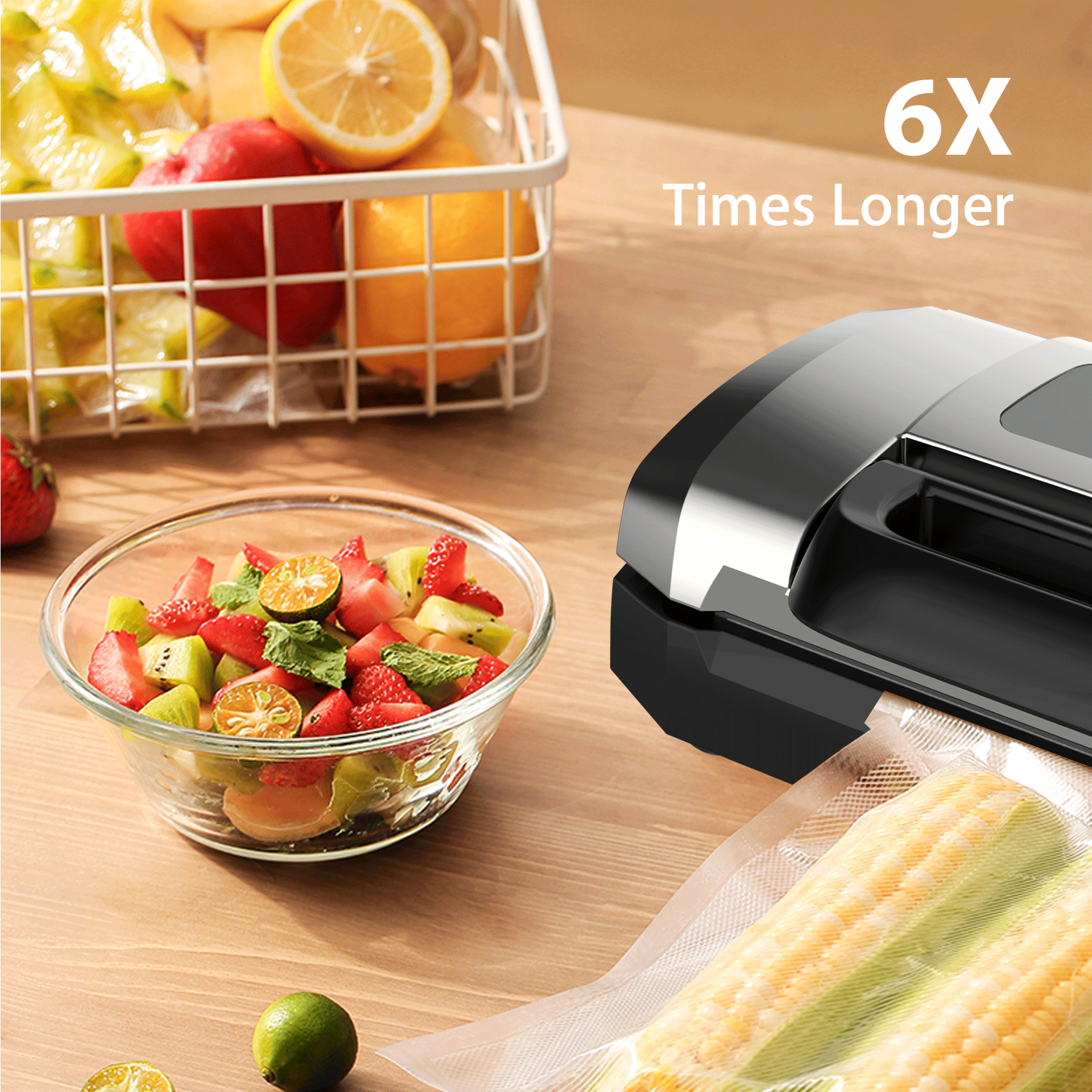 Flora Food Vacuum Sealer Machine - Commercial Grade 110W 80Kpa for Fresh Meat, Vegetables & Meal Prep | Model FL-FVS-2688 | Perfect for Home Kitchen, Restaurant & Food Storage | AU Stock