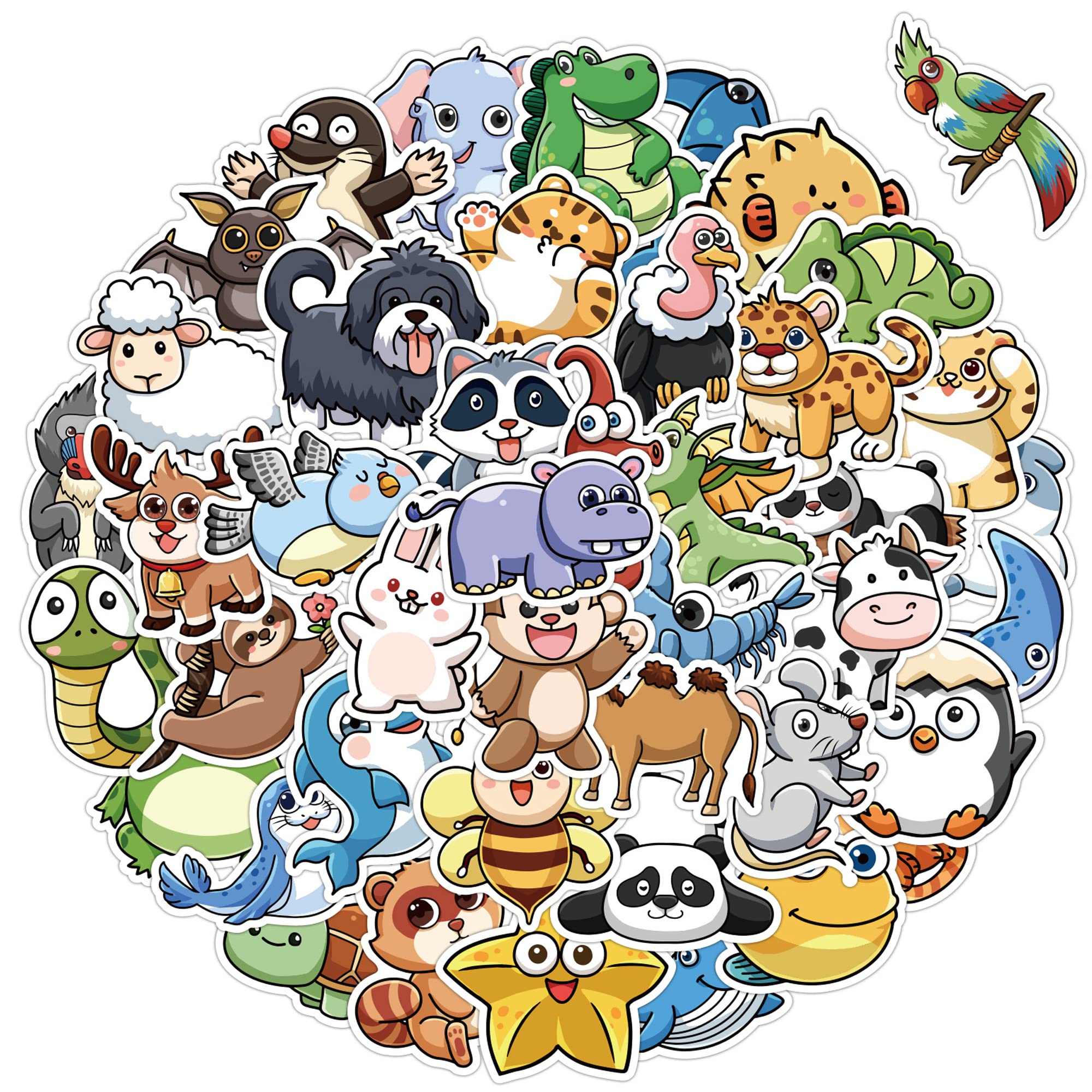 50PCS Waterproof Animal Stickers for Kids - Fun Decals for Water Bottles, Laptops, Notebooks & School Supplies | Perfect for Classroom, DIY Crafts & Personalizing Belongings
