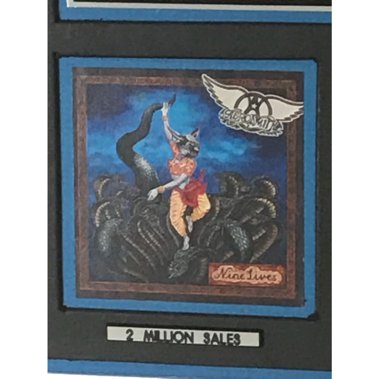 Aerosmith Nine Lives 2x Multi Platinum Album Award - Certified RIAA Record for Music Collectors & Fans - Perfect for Display in Home, Office, or Music Studio