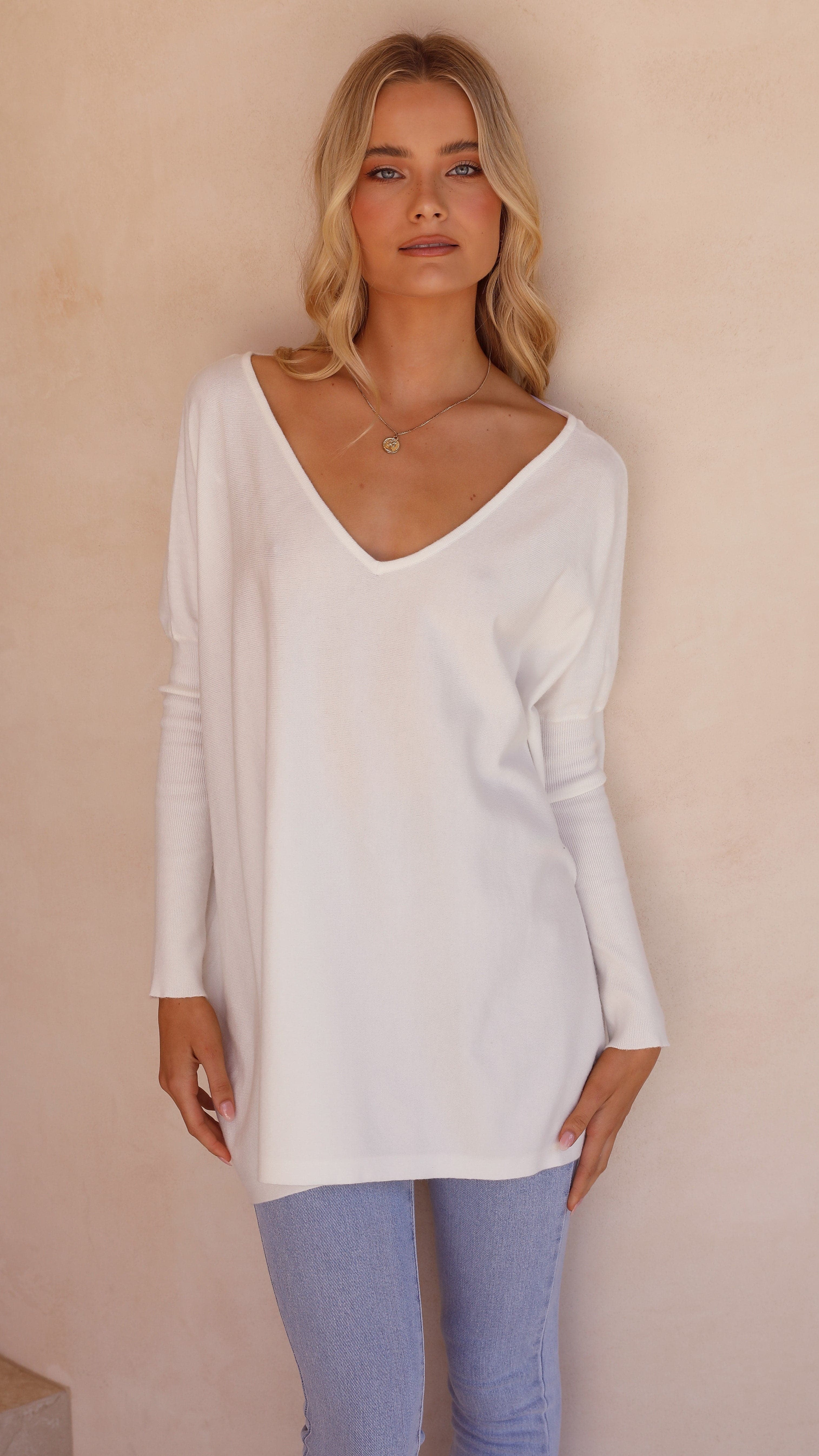 Amalia Knit Top Women's White Casual T-Shirt - Perfect for Everyday Wear, Office & Outings