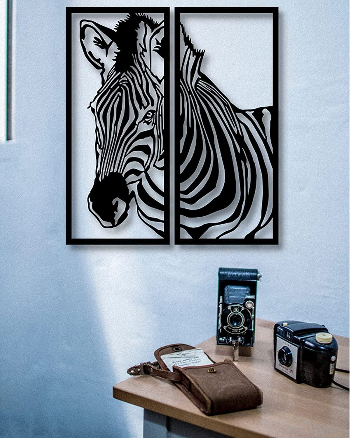 Certified Safe Metal Horse Wall Art - Minimalist Black Rectangle Horse Sculpture for Home & Office Decor - Forest Themed Easy to Hang Personalized Gift for Equestrian Lovers