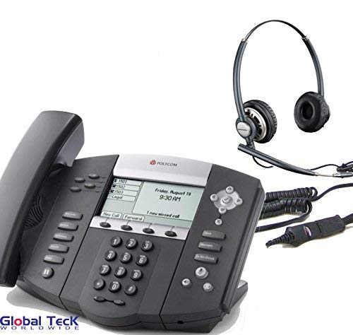 Plantronics Hw720 EncorePro Stereo Headset with Ultra Noise Cancellation - Compatible with Poly SoundPoint, VVX, CX Phones (IP300, IP500, IP600, CX200, CX700) - Perfect for Office Calls, Remote Work & Customer Service