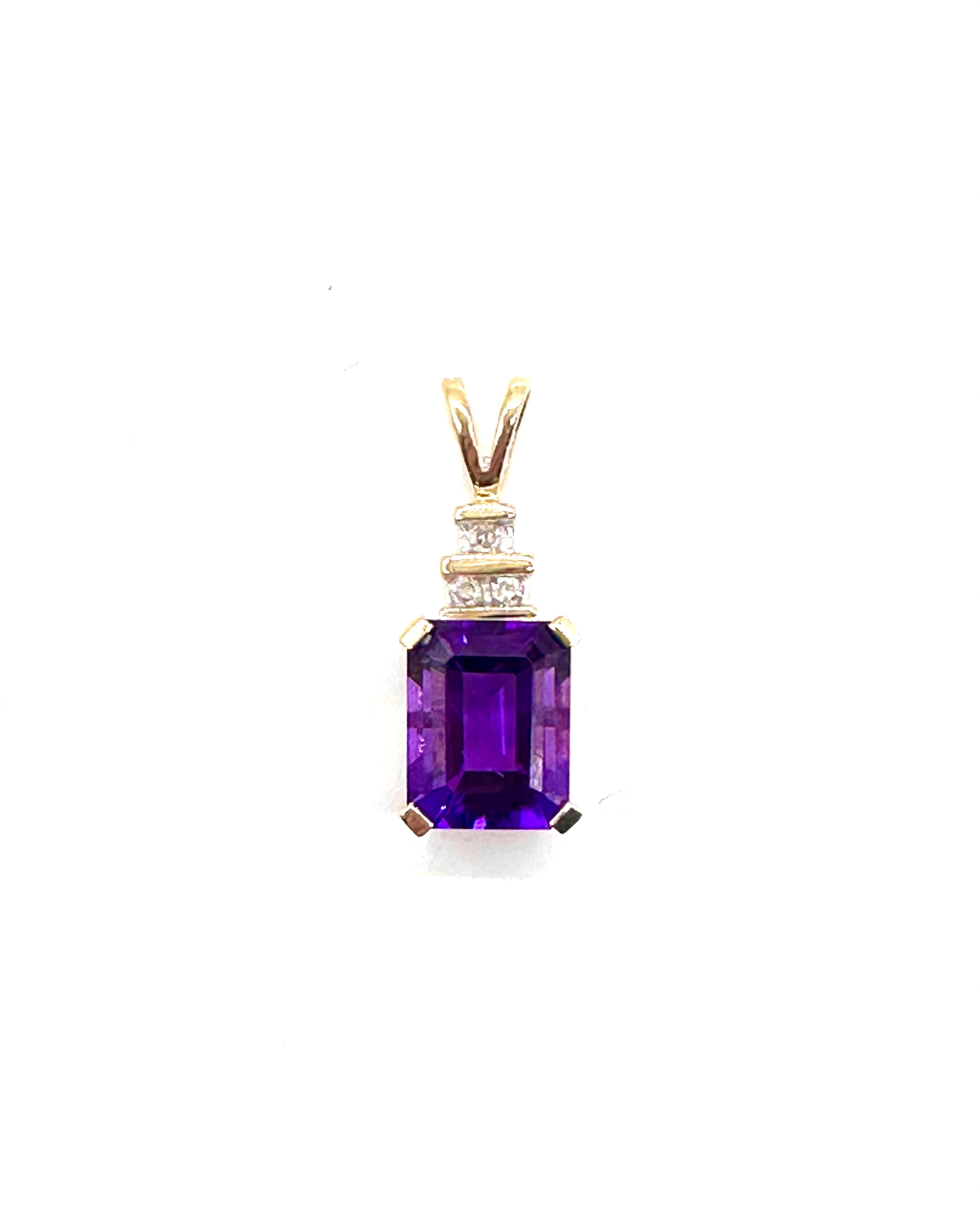Exquisite Amethyst and Diamond Pendant Necklace for Women - Elegant Jewelry Gift for Her - Perfect for Weddings, Anniversaries & Special Occasions