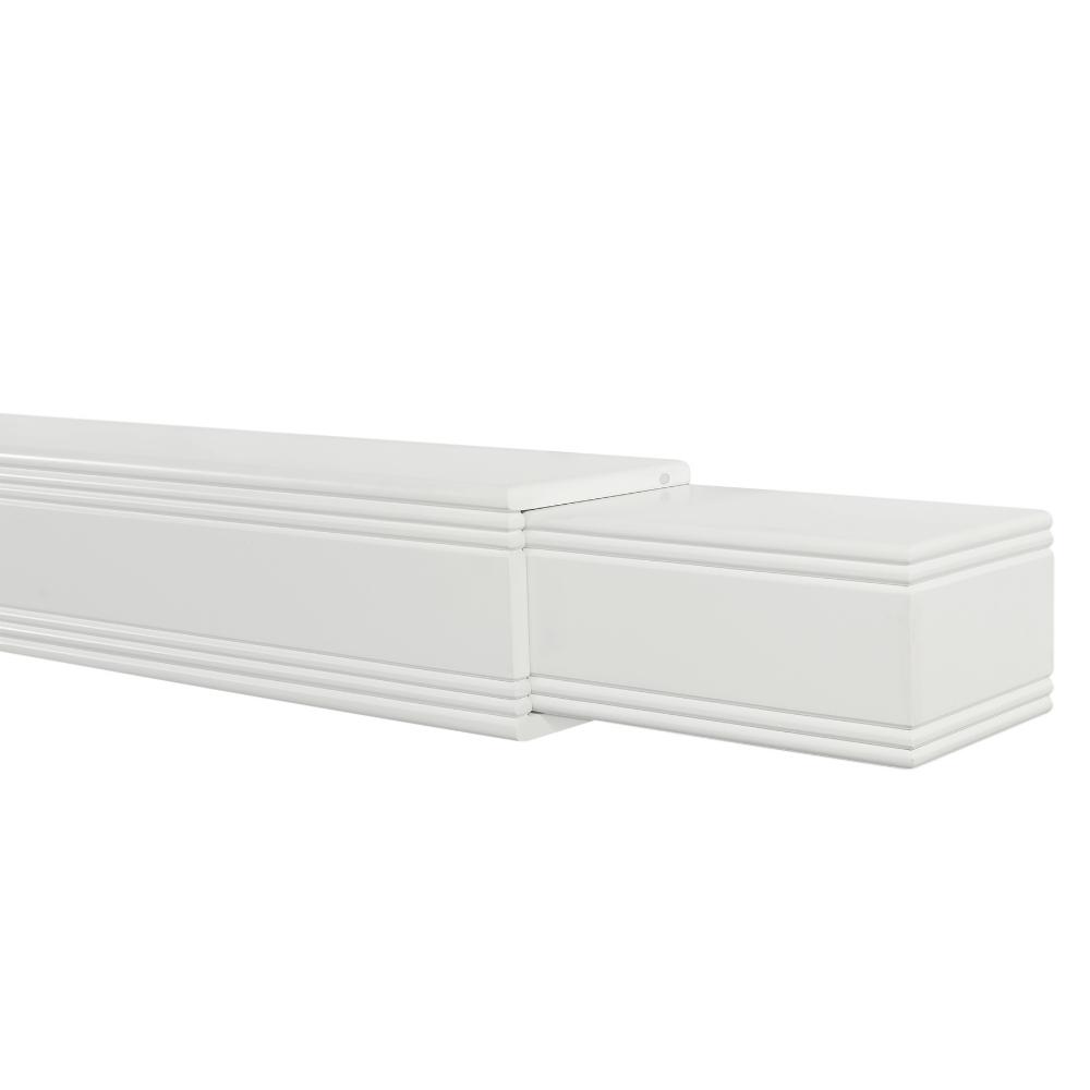 Emory Adjustable MDF Fireplace Mantel Shelf - Classic White Wooden Mantelpiece for Home Decor, Living Room & Bedroom Fireplace Surround