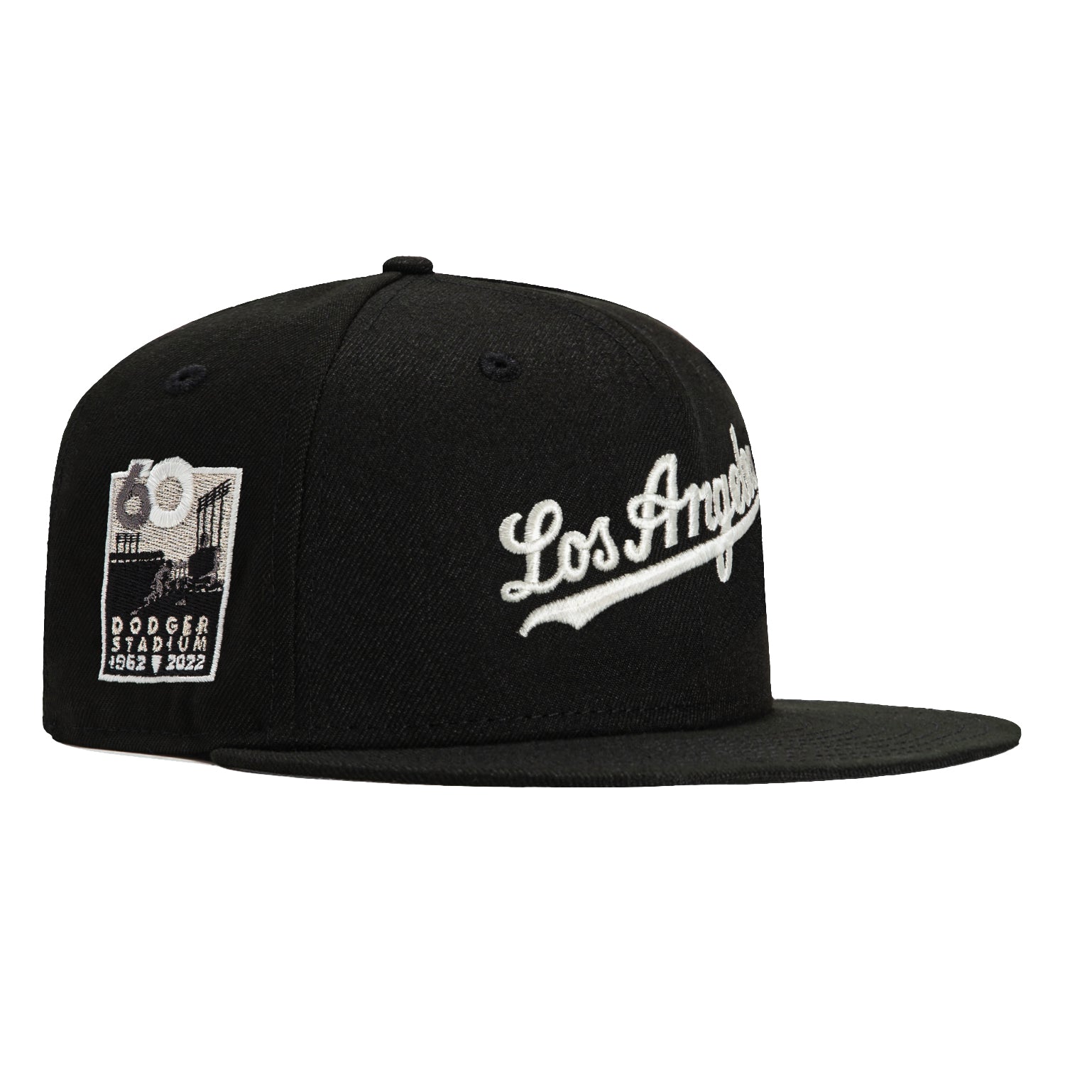 New Era 59Fifty Glow in The Dark LA Dodgers 60th Anniversary Patch Snapback Hat - Black & White Adjustable Baseball Cap for Men & Women - Perfect for Night Games, Concerts & Sports Fan Collections