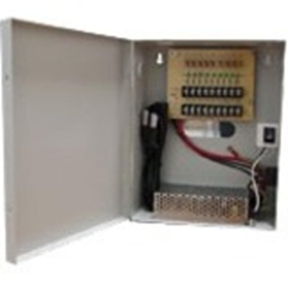 9 Channel 7.5A 12VDC CCTV Power Supply Box for Security Camera System - Perfect for Home & Business Surveillance Setup