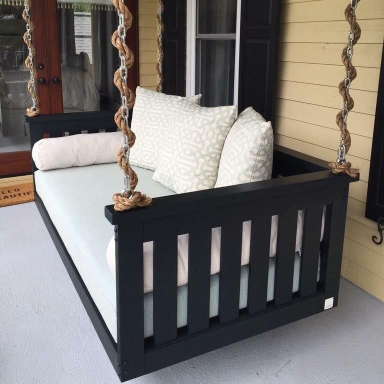 Lowcountry Swing Beds Crib - Kiln Dried Pine Windermere Daybed Swing for Nursery & Outdoor Relaxation | Perfect for Porch, Patio, Garden & Baby Room Decor