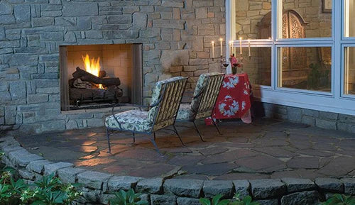 42 Inch Ventless Outdoor Gas Fireplace - VRE4542 Paneled Firebox for Patio, Deck, and Backyard Relaxation