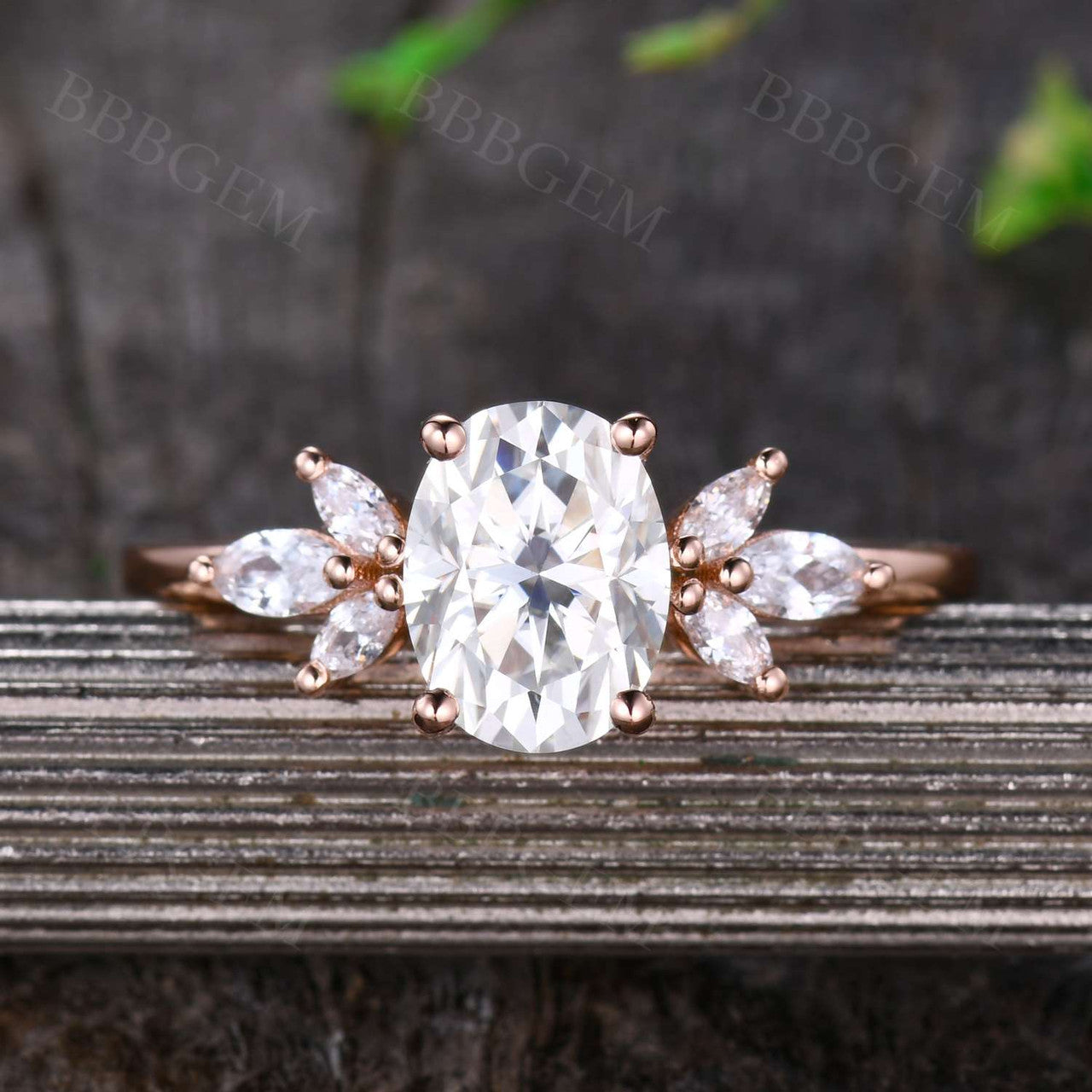 14K Rose Gold Oval Moissanite Engagement Ring - Wedding, Promise & Anniversary Jewelry for Women | Perfect for Proposals, Bridal Sets & Special Occasions