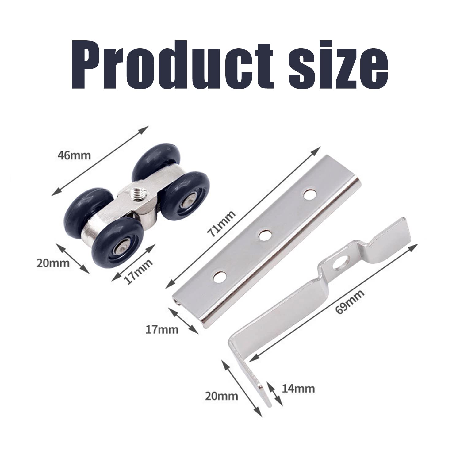 Sliding Door Roller Wheels - Aluminum Alloy Track Pulley for Interior, Passage, Wood & Glass Sliding Doors (2-Pack, Blue) - Smooth Gliding Solution for Closet Doors, Room Dividers & Patio Entries
