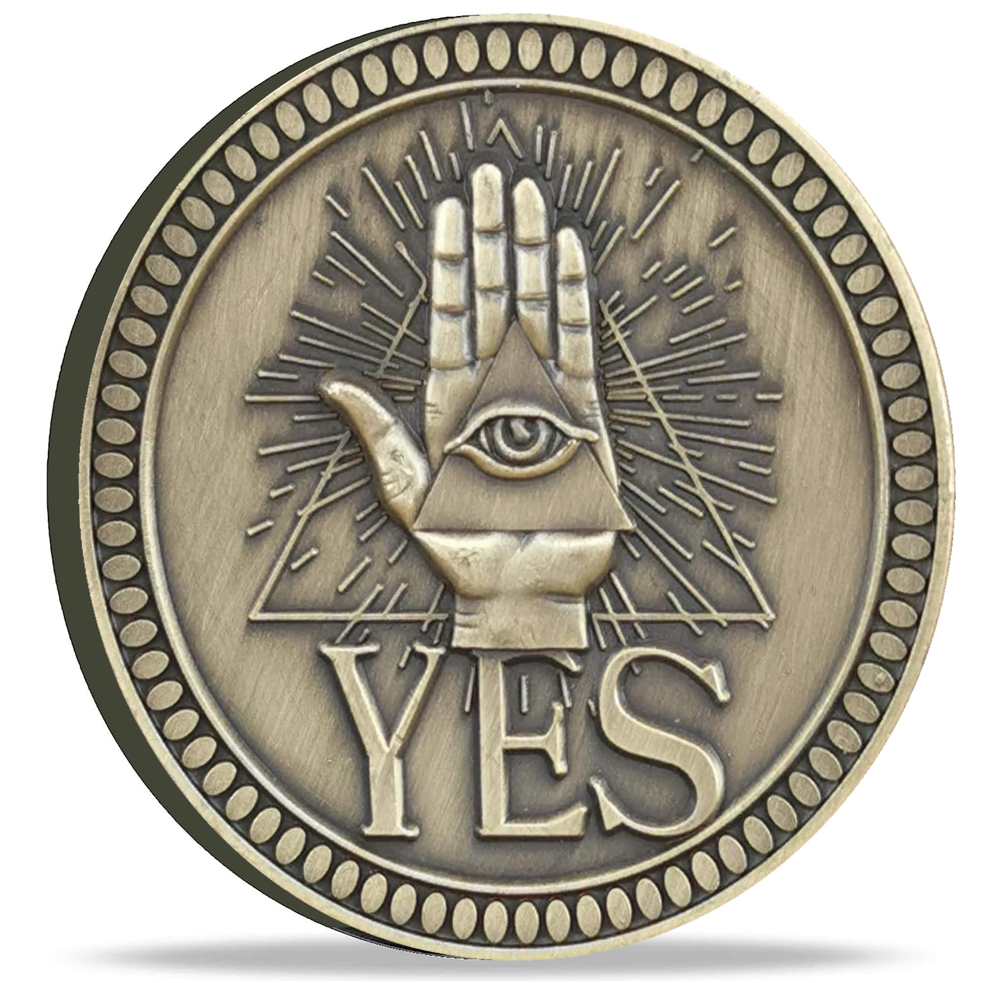 Yes No Flipping Challenge Coin - Decision Maker Medallion for Collectors & Souvenir Gifts (Bronze) - Perfect for Games, Gifts, and Decision Making