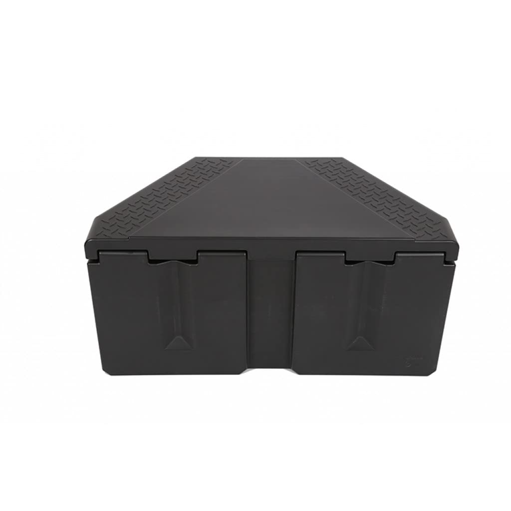 Dee-Zee Heavy Duty Plastic Trailer Tool Box - Large Triangle Design in Black | Perfect for Truck, Trailer & RV Storage & Organization