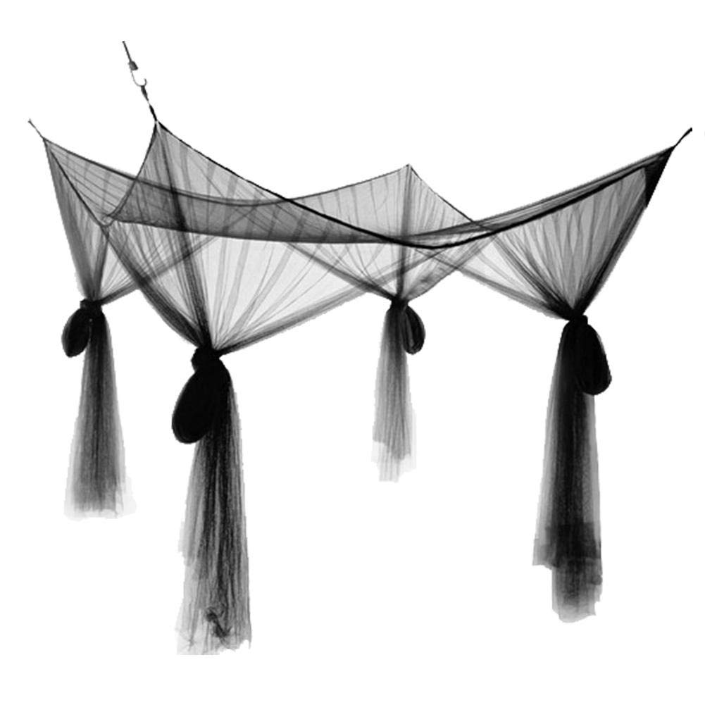 Foldable Mosquito Net for Full to King Size Bed - Portable & Adjustable Canopy Netting for Indoor & Outdoor Use (Black) | Perfect for Camping, Travel, and Home Protection