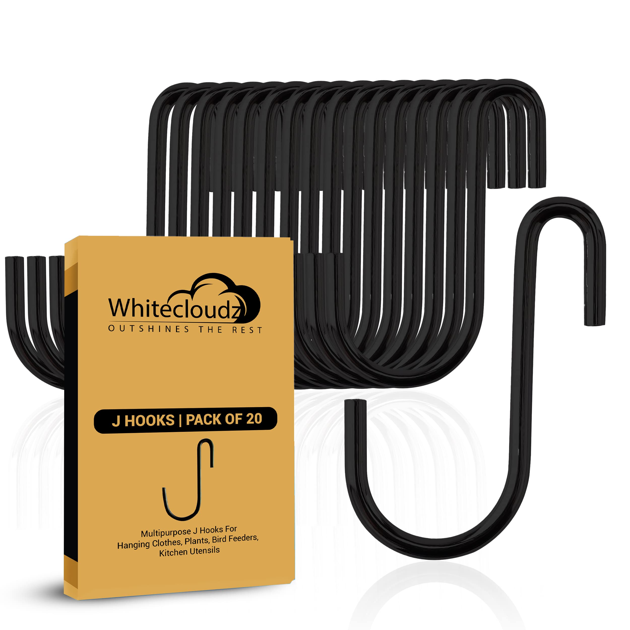 20 Pack Heavy Duty Stainless Steel S Hooks for Hanging Plants, Clothes & Kitchen - Durable Large S-Shaped Hooks for Closet, Garage & Outdoor Use