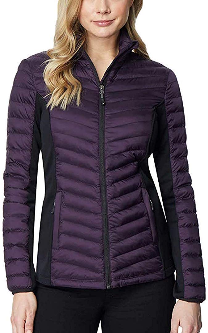 32 Degrees Heat Women's Mixed Media Jacket - Lightweight Warm Winter Coat for Outdoor Activities, Hiking & Travel