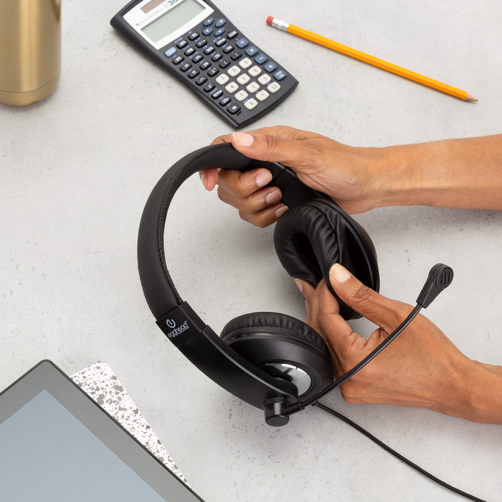 10 Pack School Testing Headsets with Boom Microphone - 3.5mm TRSS Plug for Computers & Mobile Devices - Perfect for Standardized Testing, Online Classes & Remote Learning