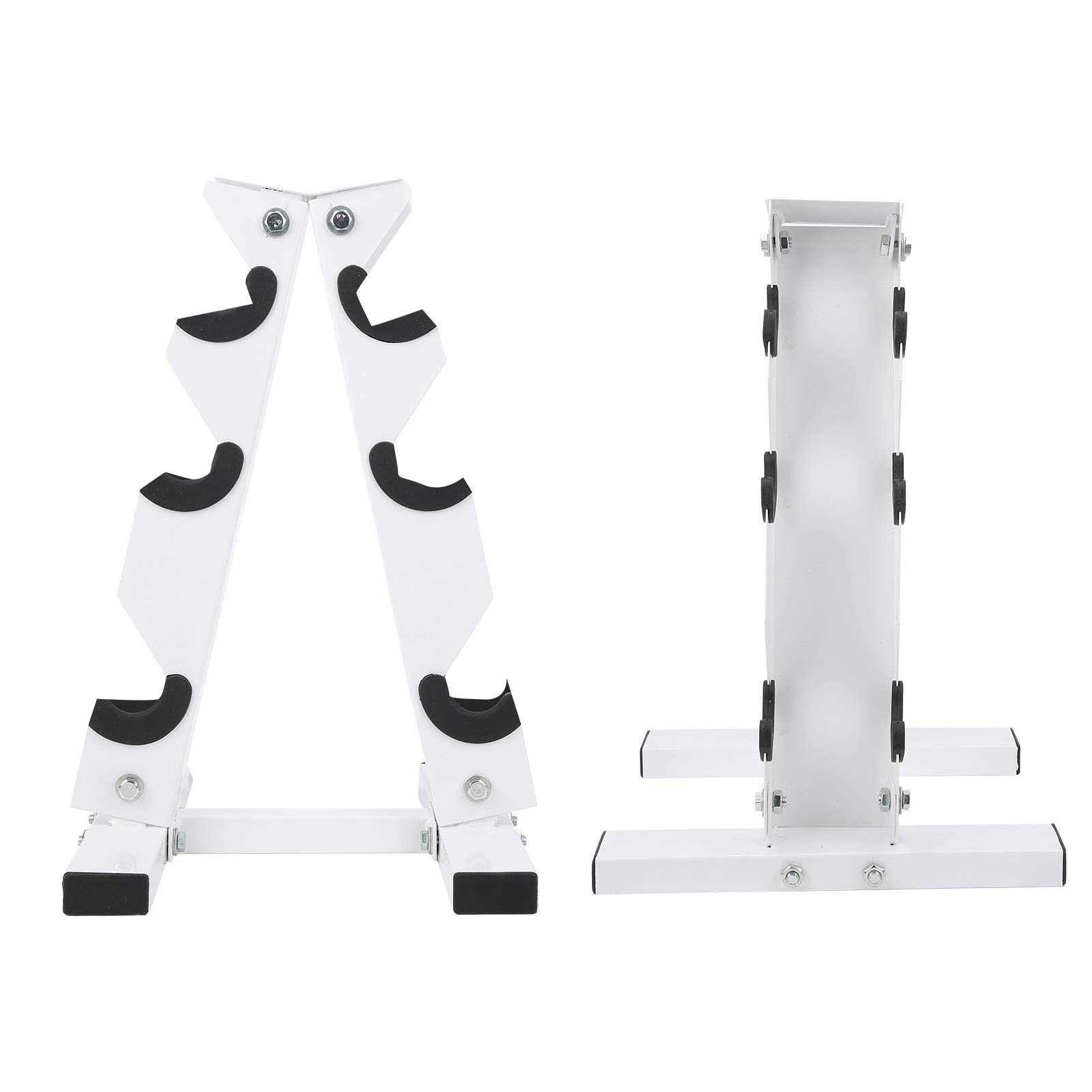 3-Tier A-Shape Dumbbell Storage Stand - Heavy Duty ABS Plastic & Steel Rack, 100kg/3527.4oz Weight Capacity - Space Saving Gym Equipment for Home Workout & Commercial Fitness Centers - Perfect for Organizing Dumbbells in Small Spaces