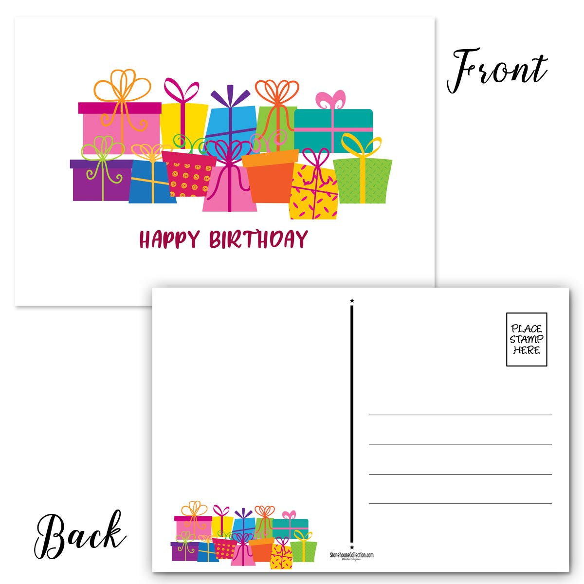 50-Pack Happy Birthday Greeting Cards - Assorted Birthday Postcards for Mom, Teacher, Students & Kids - 5 Cute Birthday Card Designs - Perfect for Celebrations, Parties & Special Occasions