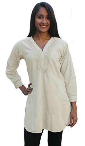 Pure Cotton Hand Embroidered Kurti Top for Women | Traditional Indian Tunic Blouse | Perfect for Festivals, Weddings & Casual Wear
