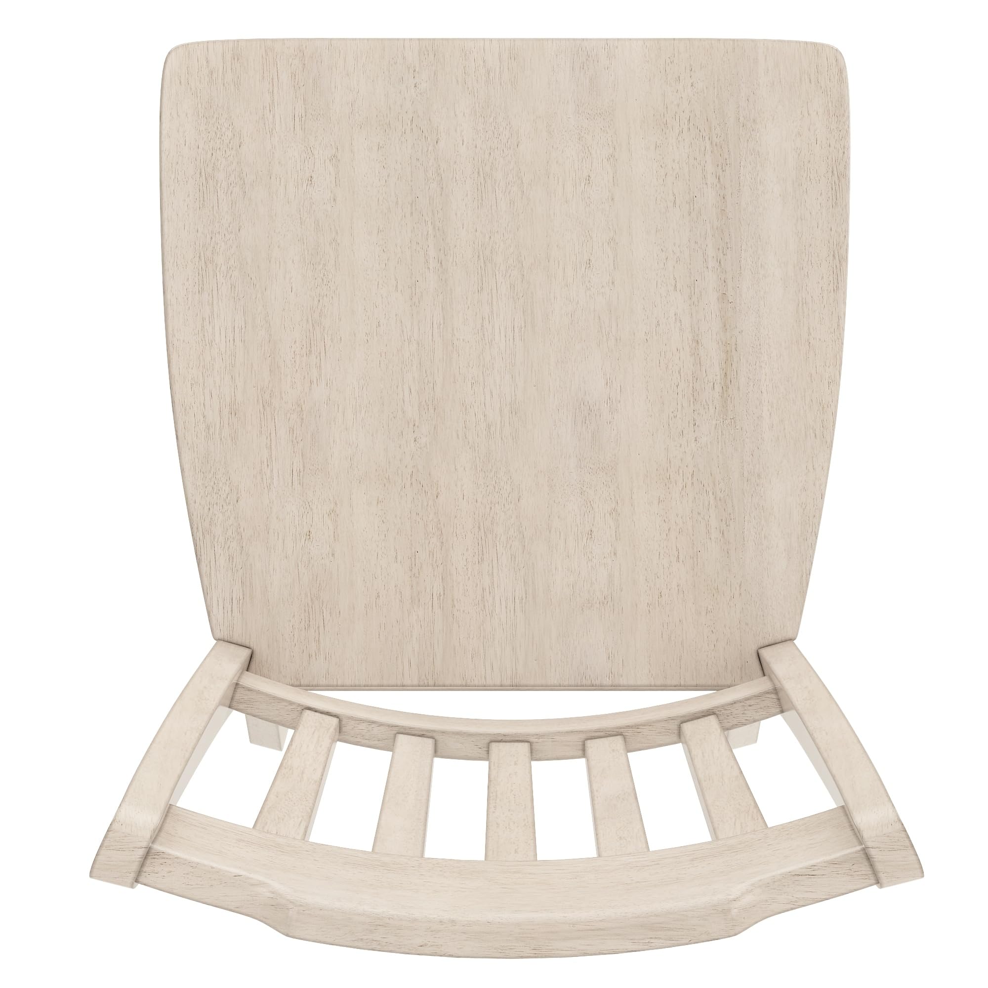 Classic Antique White Wooden Counter Stools Set of 2 - Distressed Finish Slat Back Bar Chairs for Kitchen Island, Breakfast Nook & Dining Room Decor