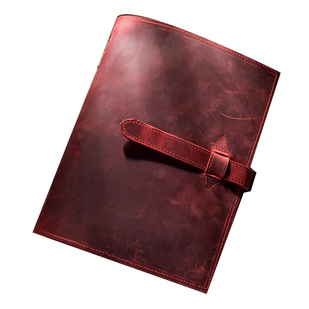 Vintage Leather Journal - A5 Spiral Notebook with Ring Binder, Travel Diary & Art Sketchbook, Classic Red Composition Notebook for Writers, Artists & Travelers | Perfect for Journaling, Note Taking & Creative Writing