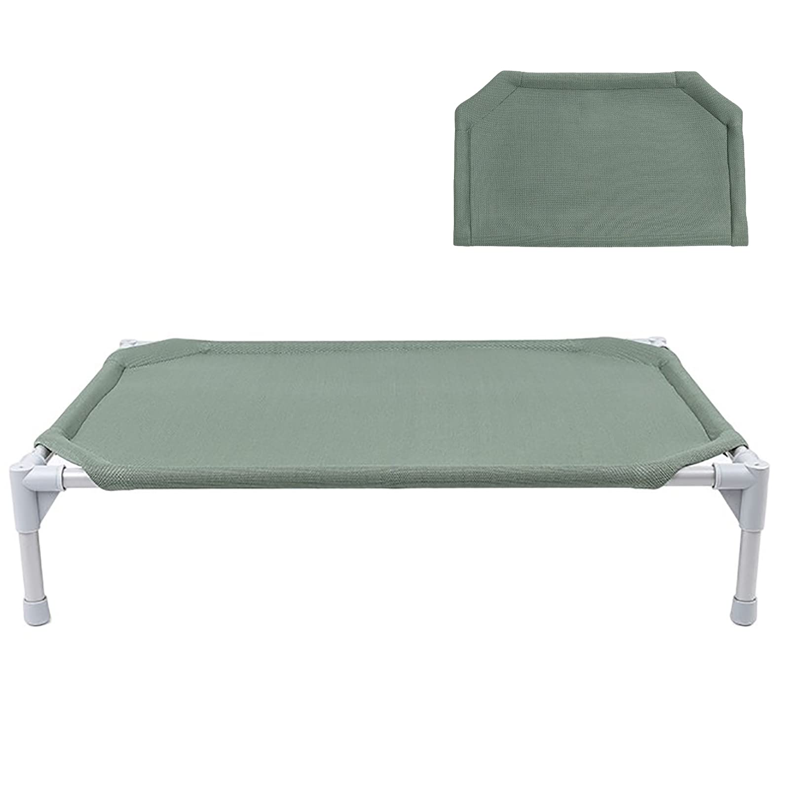 HYLK Elevated Cooling Dog Bed - Breathable Mesh Pet Cot for Indoor & Outdoor Use - Portable Hammock Style Dog Bed in 3 Sizes (Green) - Perfect for Hot Weather & Camping Trips