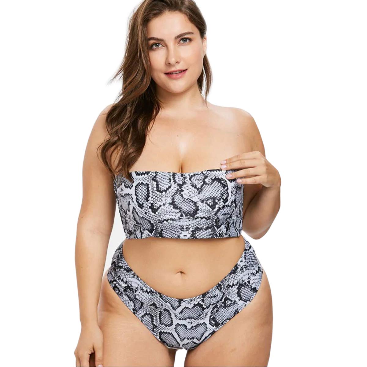 Yii ouneey Plus Size Swimsuit for Women - High Waisted Bikini Set with Tummy Control - Two Piece Bathing Suit for Beach, Pool & Vacation