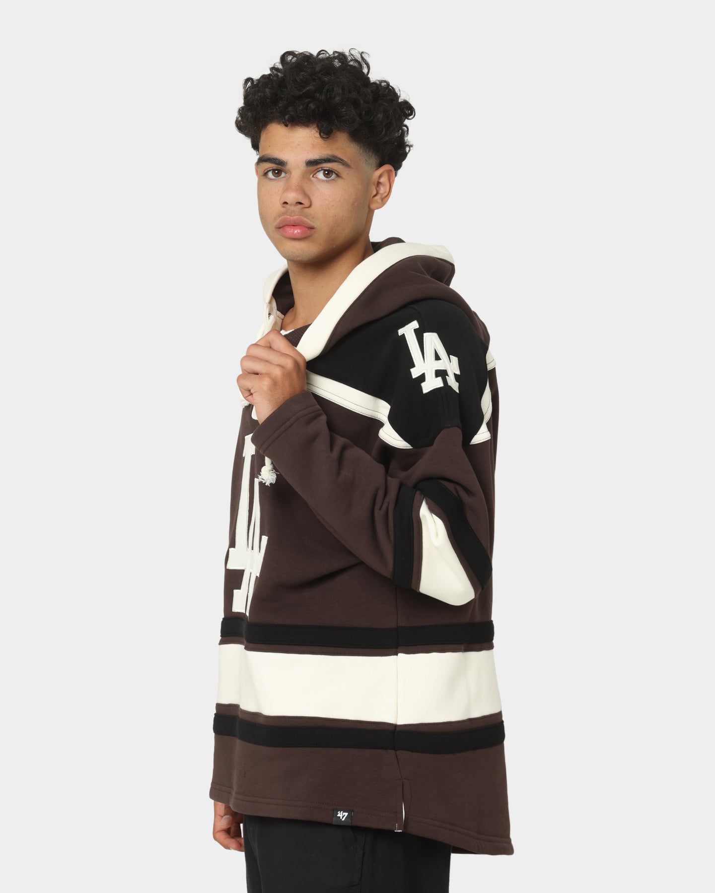 47 Brand Los Angeles Dodgers Superior Lacer Hoodie Brown - Cozy Baseball Fan Apparel for Game Day & Casual Wear