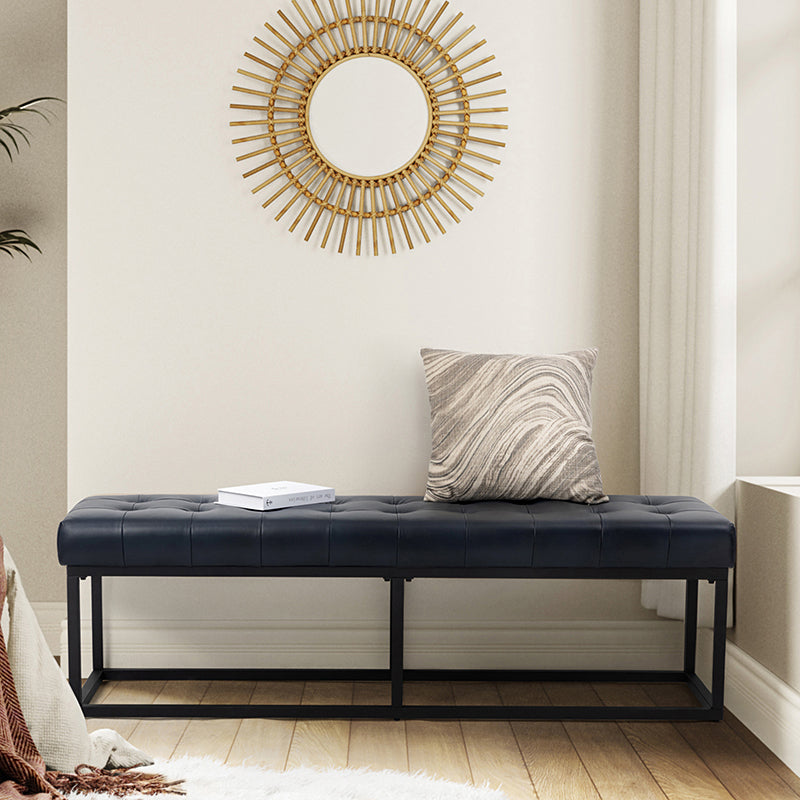Rosana Genuine Leather Multi-Functional Storage Bench with Cushion Top - Perfect for Entryway, Bedroom, or Living Room Seating and Storage