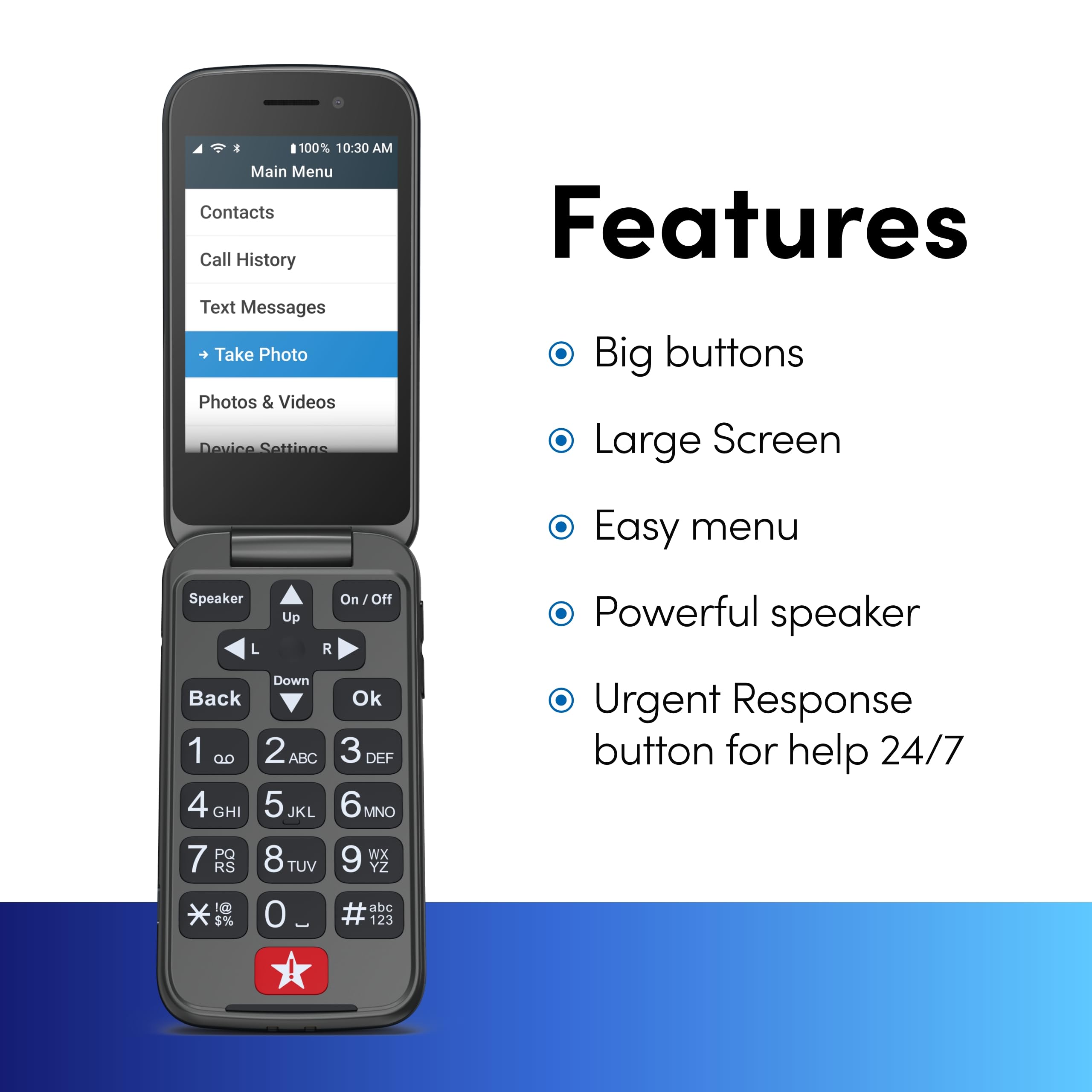 Jitterbug Flip2 Senior Flip Phone - Easy-to-Use Cell Phone for Elderly | Graphite Color | GreatCall Activation Required | Perfect for Emergency Calls & Independent Living