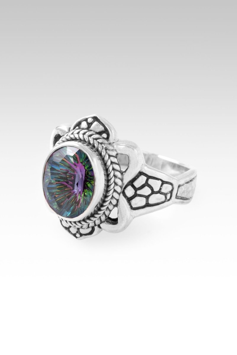 Heavenly Poise Ring in Chrome Chameleon Mystic Quartz - Elegant Adjustable Crystal Ring for Women, Perfect for Weddings, Parties & Everyday Wear