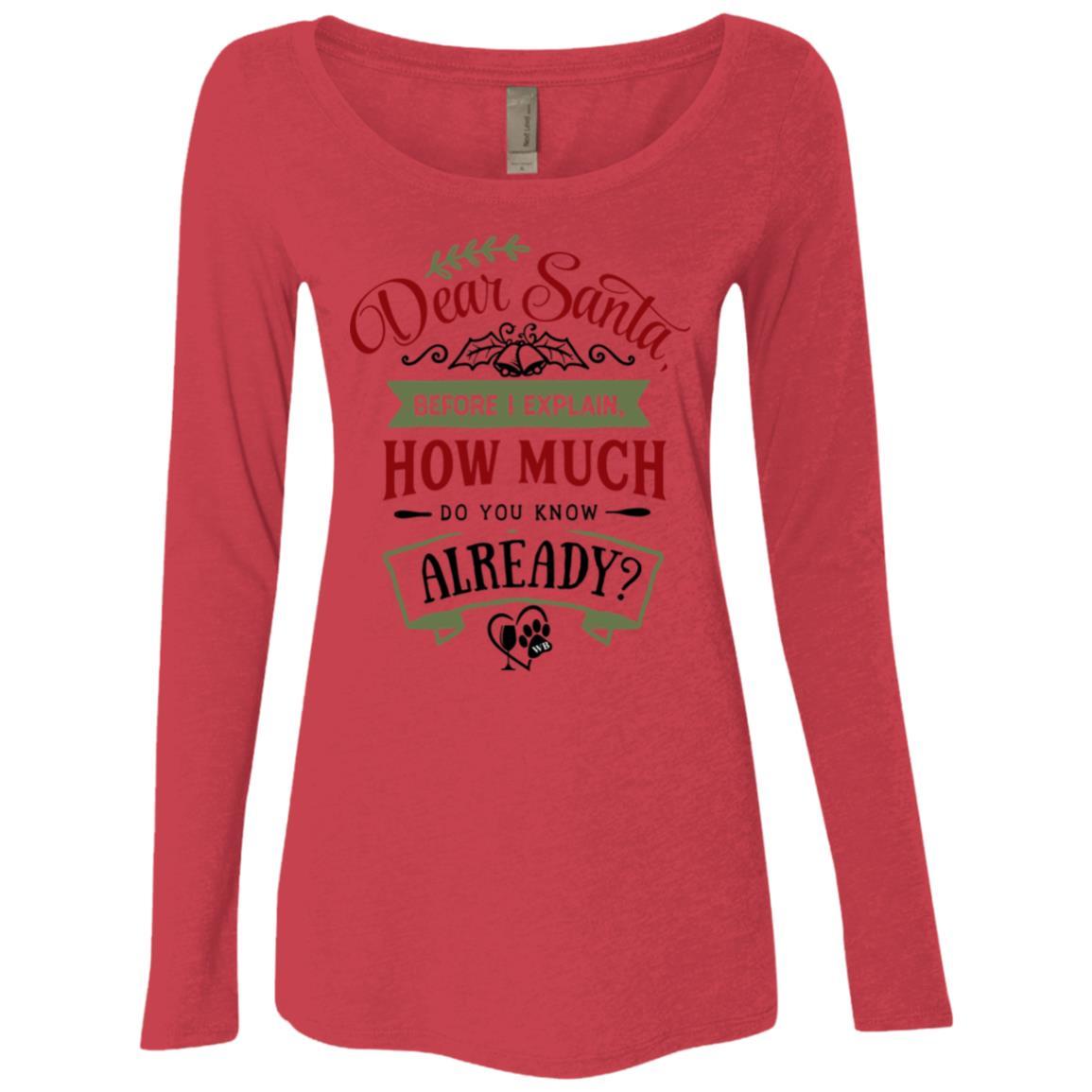 WineyBitches.Co Women's Tri-Blend Long Sleeve Scoop Neck T-Shirt - Soft & Comfortable Casual Wear for Everyday Outfits