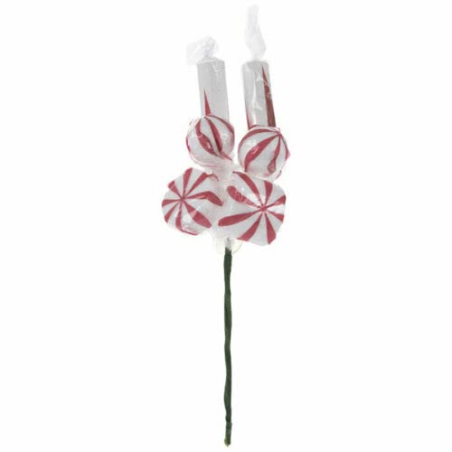 Christmas Candy Cane Ornament - Red & White Peppermint Candy Pick Decor for Holiday Tree, Gift Wrapping & Festive Party Decorations