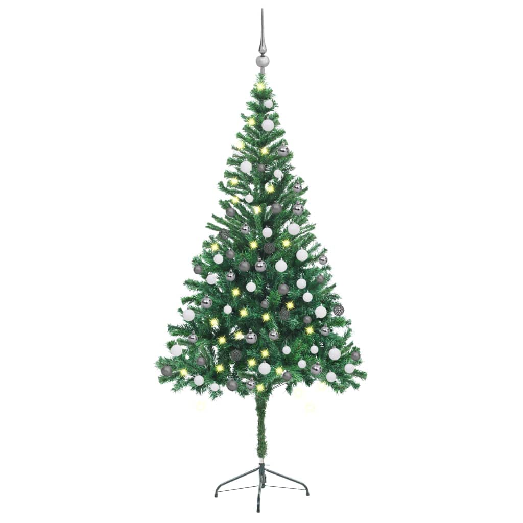 Premium 6ft Artificial Christmas Tree with 564 Branches, LED Lights & Ornament Set - Metal Stand for Home, Office, Party Decor | Holiday, Xmas, Winter Festival Decorations for Living Room, Bedroom, Commercial Spaces