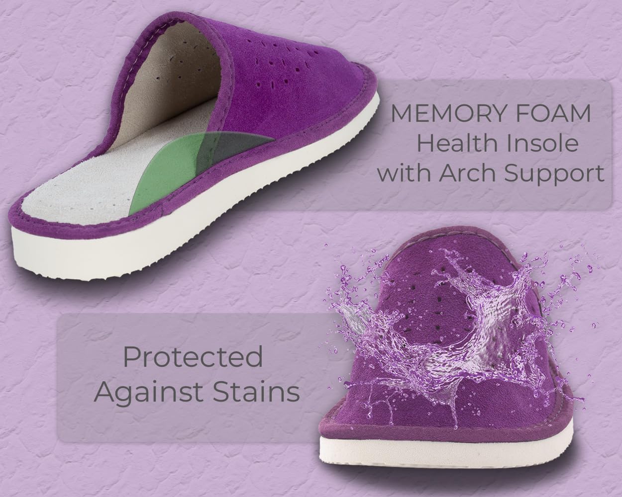 FOOTHUGS Women's Memory Foam Slippers with Arch Support - Plantar Fasciitis Relief, Comfortable House Shoes for Ladies (Regular & Wide Fit) | Perfect for Relaxing at Home, Post-Workout Recovery & Everyday Comfort