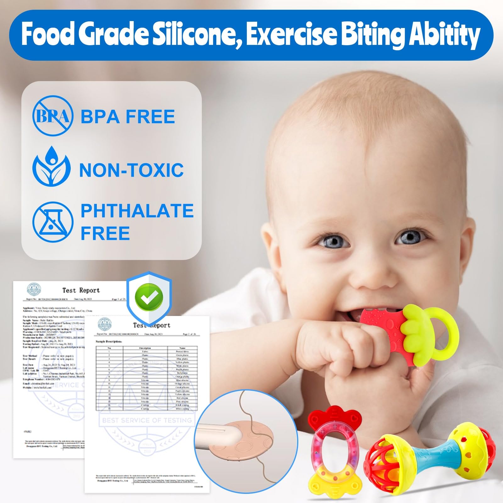 Baby Rattles 0-12 Months - Teething Toys & Infant Socks for Newborns | Perfect Baby Shower Gifts