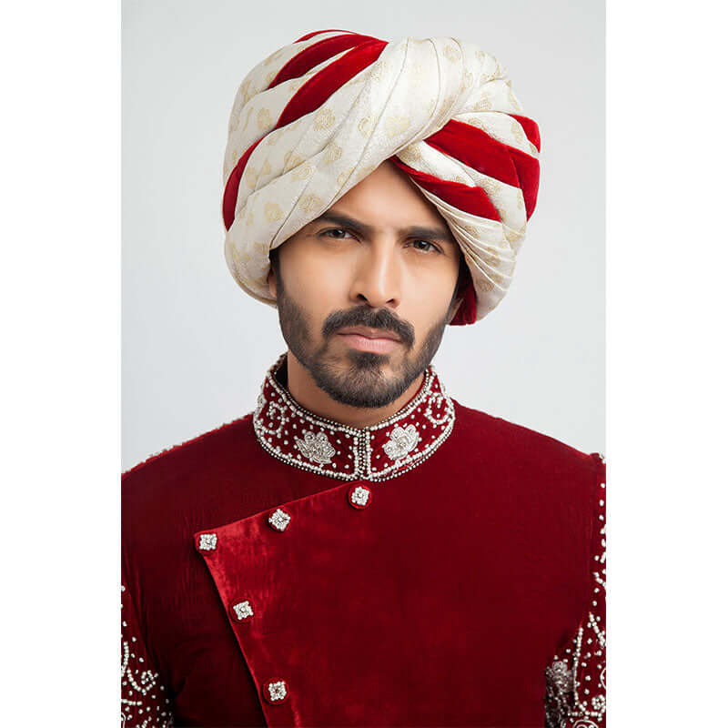 Elegant Burnt Red Velvet Sherwani for Men | Slim Fit Indian Wedding Attire | Perfect for Groom Outfits, Festivals & Special Occasions