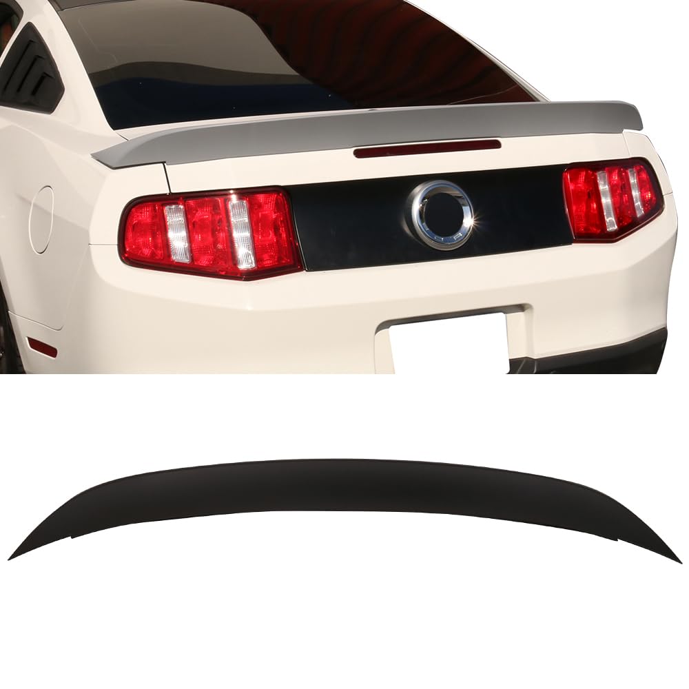 IKON MOTORSPORTS D-Style Trunk Spoiler for 2010-2014 Ford Mustang | Unpainted ABS Rear Wing Deck Lid | Enhances Aerodynamics & Sporty Look | Perfect for Car Enthusiasts & Street Racing