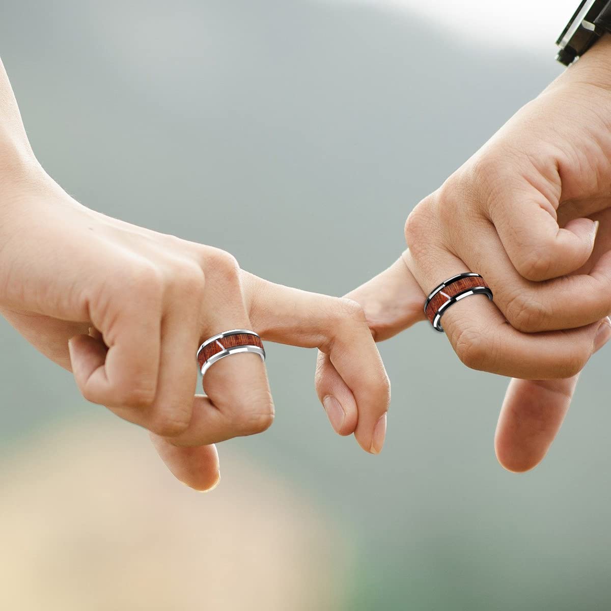 Uloveido Titanium & Stainless Steel Couple Wedding Bands - Engravable Matching Engagement Rings for Him & Her (Y552) - Perfect for Anniversaries, Proposals & Romantic Gifts
